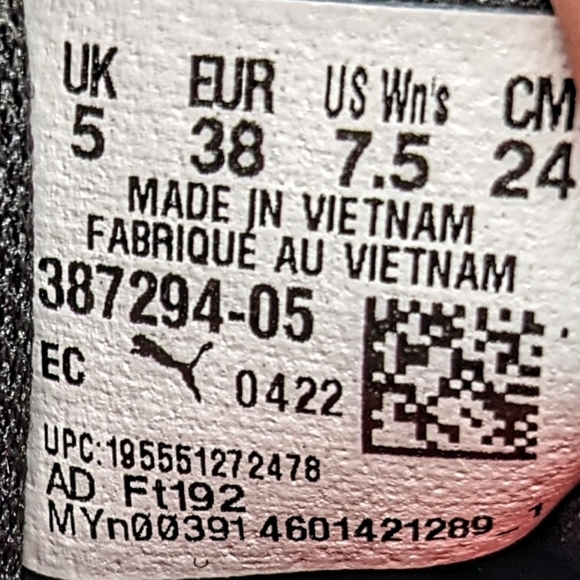 Puma Dua Lipa Mayze SD Suede Black & Red Platform Sneakers Women's 7.5 387294-06 - Picture 6 of 6